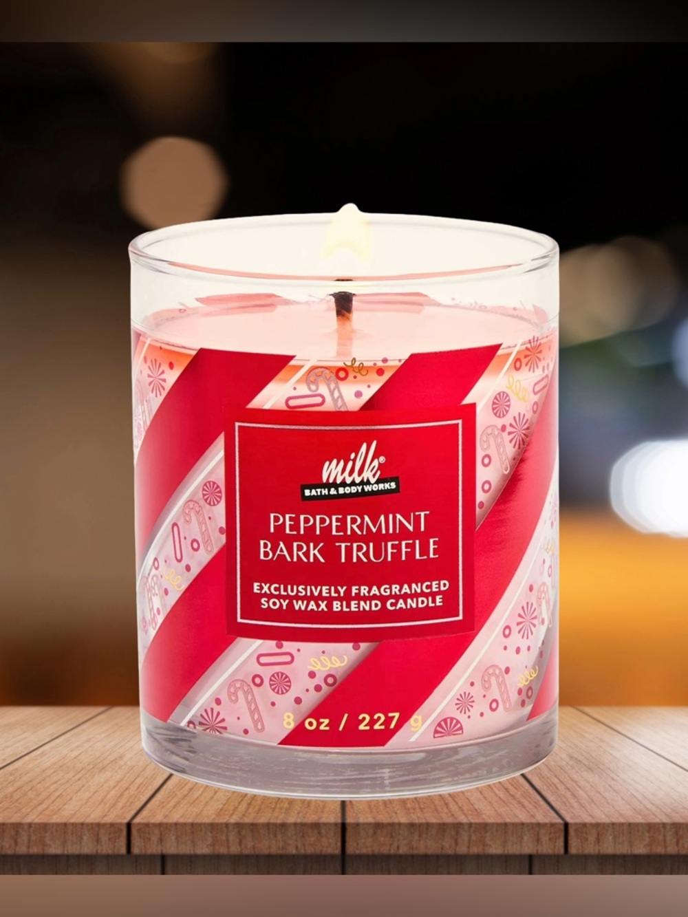 NEW! Bath & Body Works Milk Bar Peppermint Bark Truffle  Single Wick Candle 8 oz